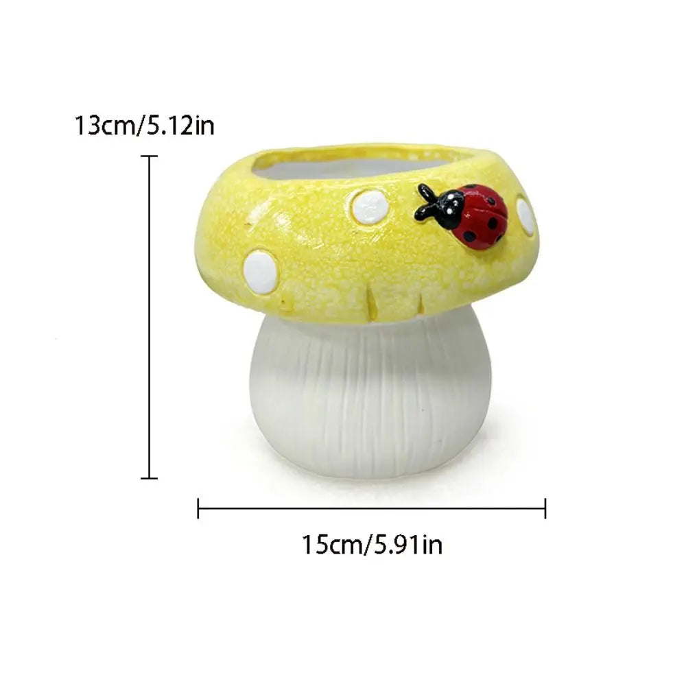 Flower Arrangement Container Ceramic Mushroom Vase Exquisite Modern Flower Pot Creative Hydroponic Flower Holder Living Room