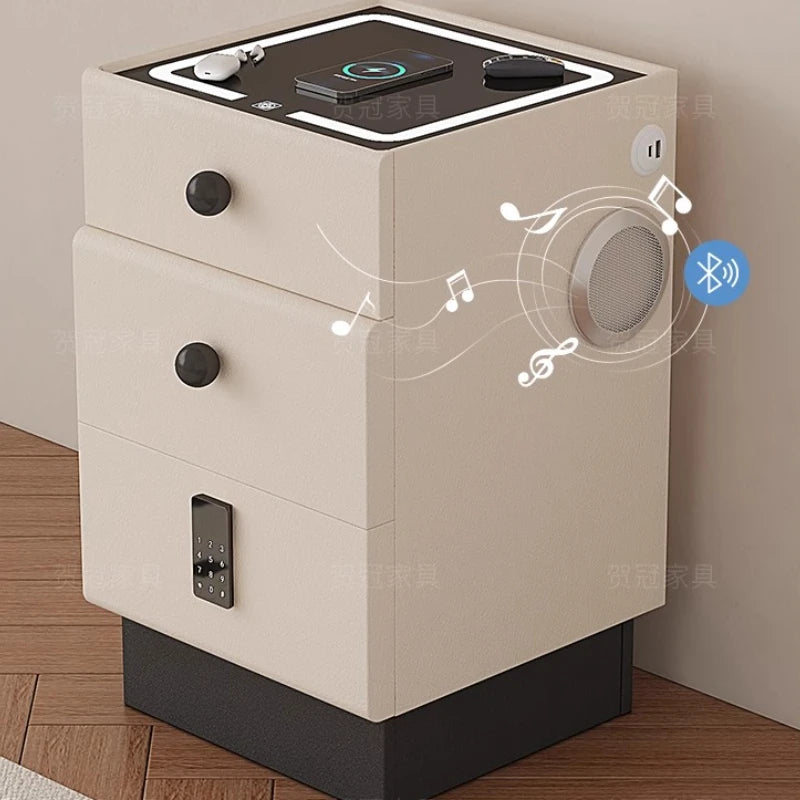 Minimalist Storage Nightstand Aesthetic Lamp Smart White Nightstand Drawer Cabinet Mesita De Noche Dormitorio Home Furniture