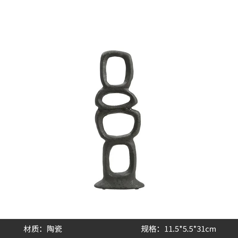 Minimalist Ceramic Ornaments Abstract Art Sculpture Home Accessories Living Room Statue Miniatures Decoration Crafts Figurines