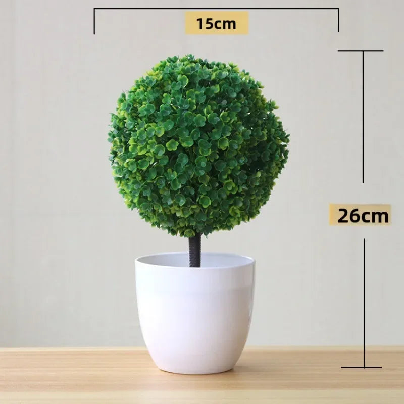 Artificial Potted Plants Small Fake Green Trees for Indoor Outdoor Home Garden Bedroom Hotel Party Desk Table Decoration