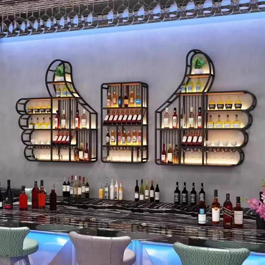 Industrial Bar Cabinet Living Room Patio Narrow Small Modern Vertical Art Nordic Wine Rack European Gabinet Corner Furniture