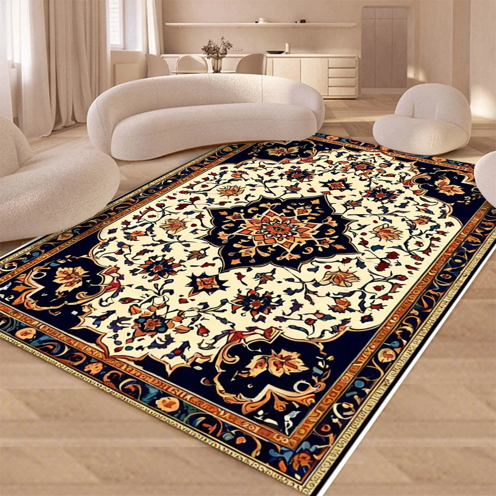 Home Persian Style Area Rug High Abstract Flower Art Carpets for Living Room Bedroom Anti-Slip Floor Mat Kitchen Tapetes De Sala