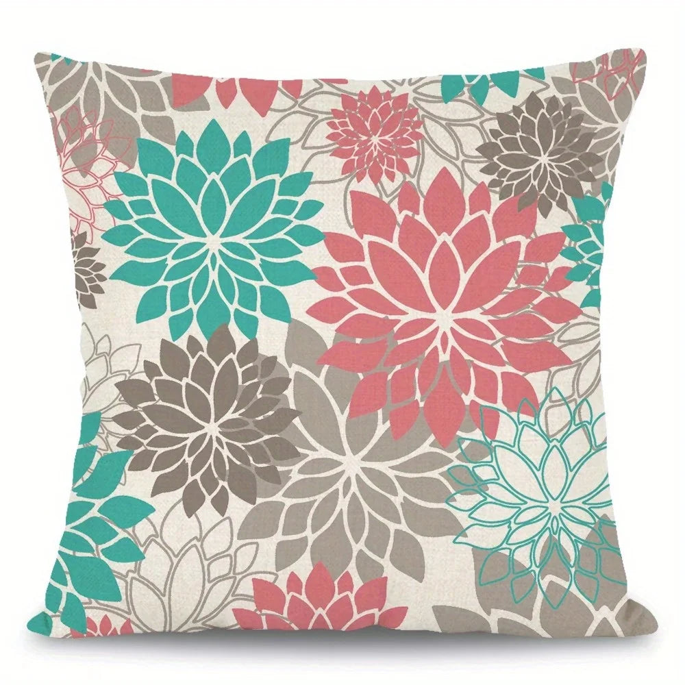 Home Decor Hello Beach Starfish Floral Throw Pillow Covers Pattern Cushion Cover Suitable For Sofa Bedroom Car Pillow Cover