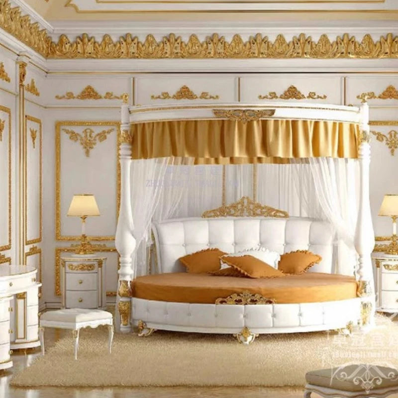 Minimalist Aesthetics Bed Modern Cheap Aesthetics Nordic Bed Double Design Soft Cream Luxury Wood Cama Casal Home Furniture