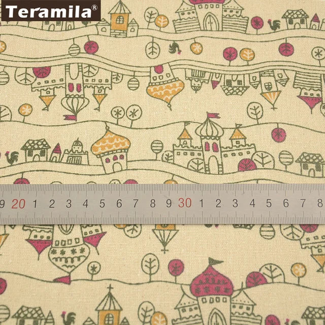 Map of the Word Canvas Linen Fabric TERAMILA Home Textile Tela Metro Sewing Material Tissu Tablecloth Pillow Curtain Cushion