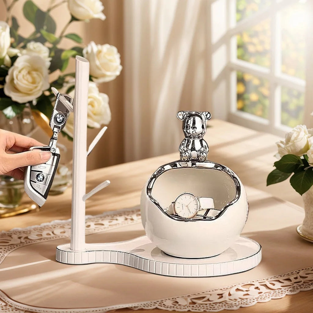 1 piece decorative ceramic storage bowl, keys, dresser tabletop jewelry storage box for home organization and storage.