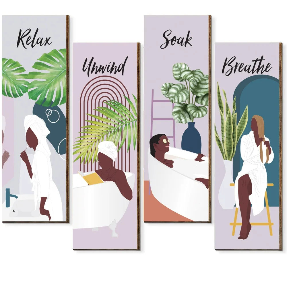 Inspirational Quotes Bohemian Abstract Hanging Sign Wall-mounting Artistic Plant Leaf Pendant Handmade Decorative Panel