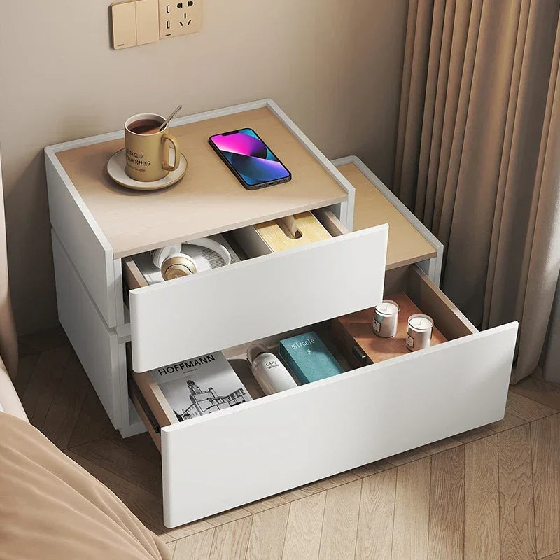 Minimalist Night Table Bedroom White Storage DrawerLuxury Nightstands Nordic Wood Cheap Articulos Para El Hogar Hotel Furniture