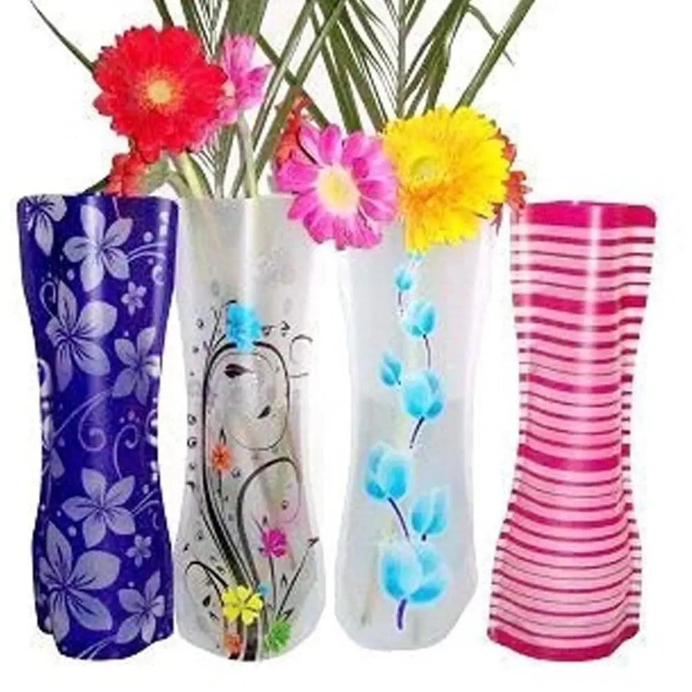 Reusable PVC Folding Vase Durable Cute Foldable Simple Flower Vase Easy to Store Cartoon Flower Vase Office
