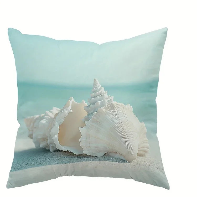 Beach-themed Pillowcase: Relax & Decor ,Sofa bedroom cushion cover, single-sided printing, without pillow core
