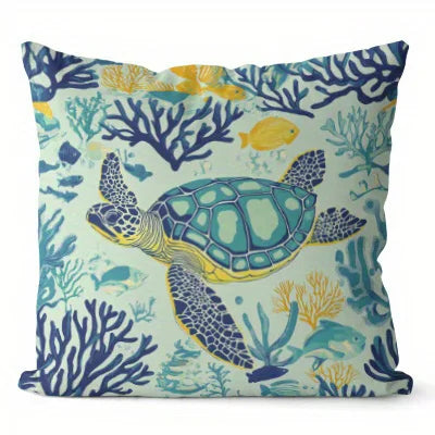 Home Decor Sea Creatures & Beach Scenes Pillow Covers Pattern Cushion Cover Suitable For Sofa Bedroom Car Pillow Cover