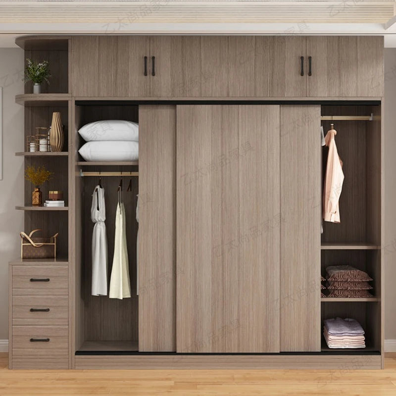 Storage Bedroom Wardrobe Wooden Hanging Organization Design Wardrobe Luxury Modern Ropero Armable De Ropa house Accessories