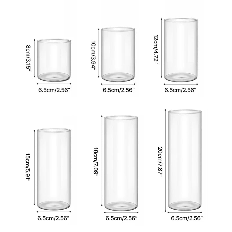 Modern Clear Glass Flower Vase Glass Cylinders Vase Florals Container Flower Vase Elegant Table Centerpieces Decorations