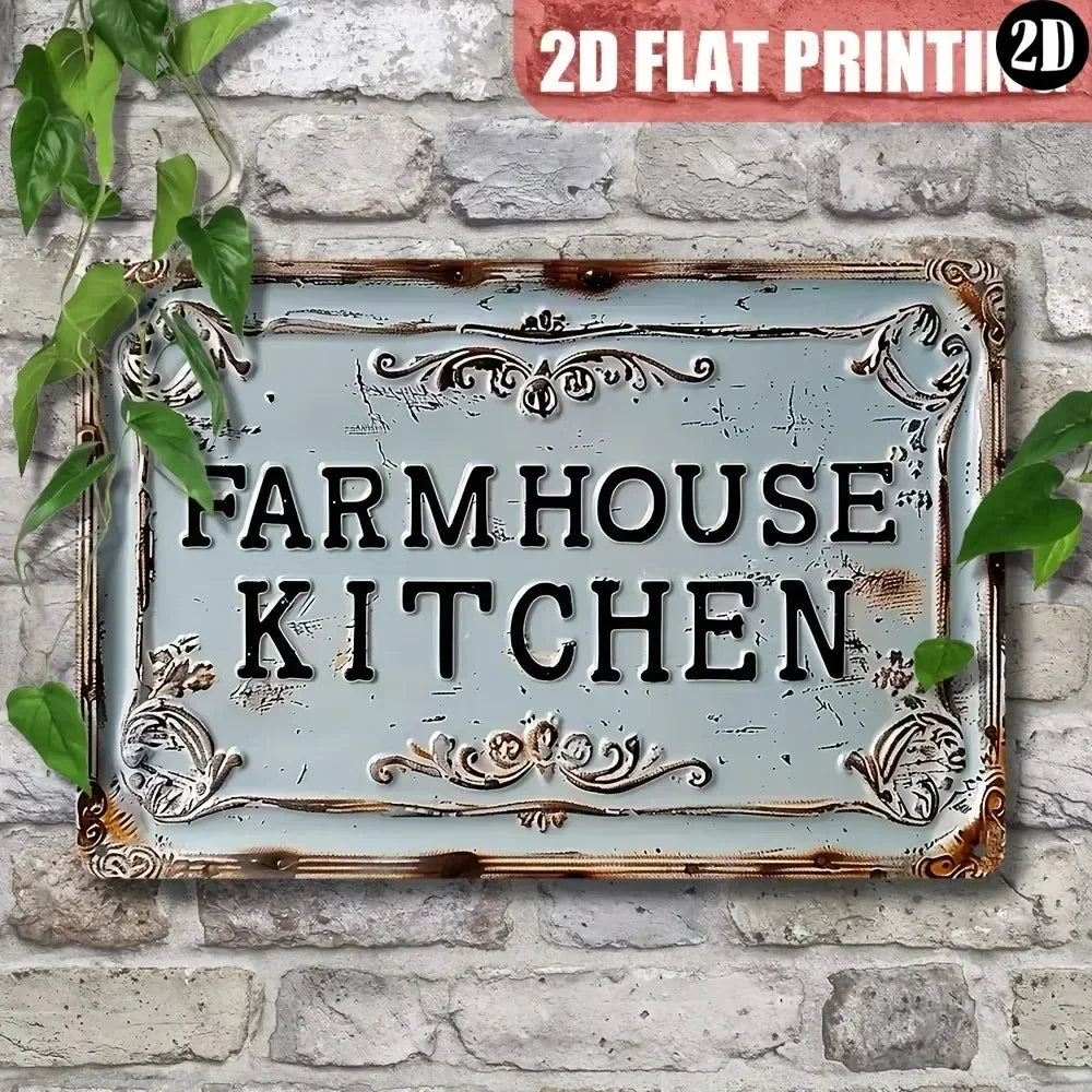 Farmhouse Sign Aluminum Wall Hanging 2D Flat Print Perfect Multipurpose Rustic Decor for Home Garden Outdoor Spots