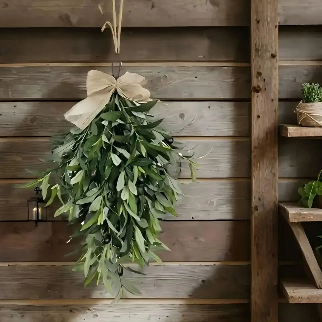 Artificial Olive  Wreath Artificial Plastic Plants fern Vine festival Wreath Wedding Home garden Wall Diy Archway Decoration