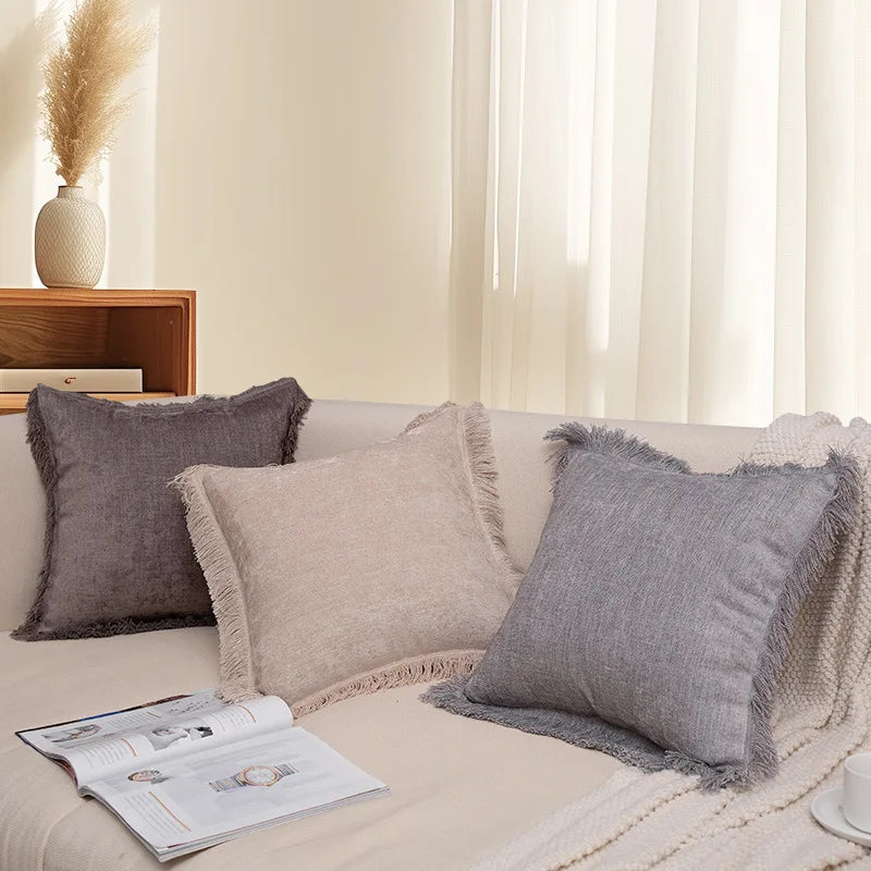 Home Decor Items Cushion Cover Brown Pink White Cotton Pillow Cover Decorative Cushions Sofa Bed Sofa Living Room Pillow Case