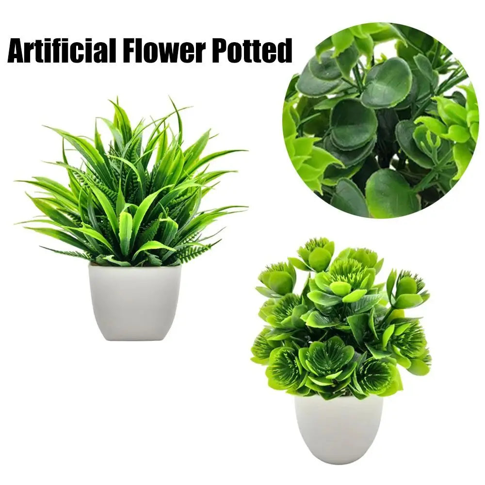 Artificial Plants Small Tree Pot Fake Plant Flowers Potted Ornaments For Home Room Table Pulp Pot Garden Decor