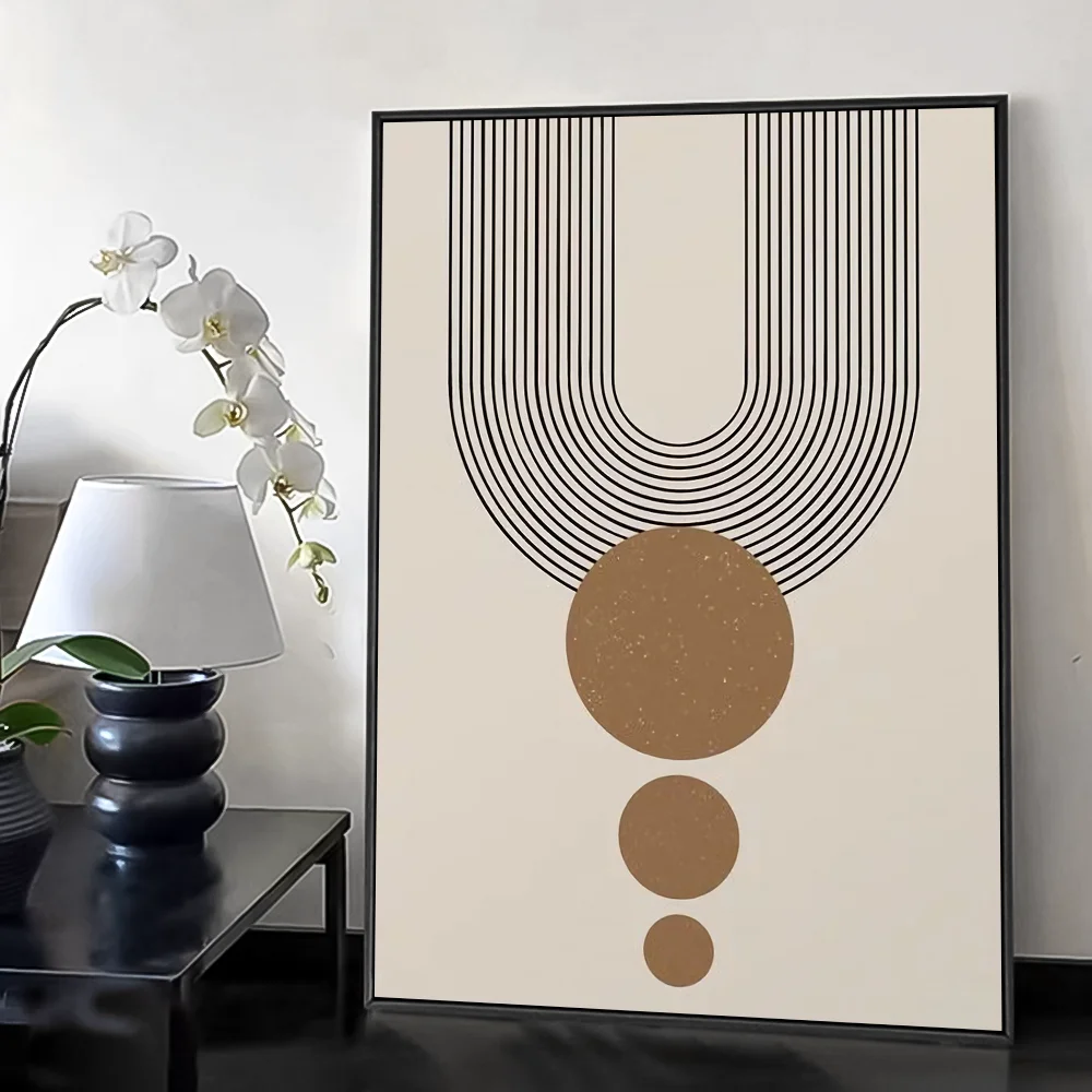 Bohemian styleAbstract Geometric Line boho Poster HD art sticky wall waterproof home living room bedroom bar aesthetic decoratio