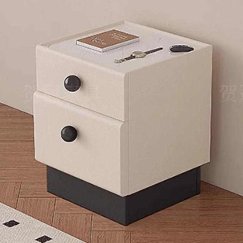 Minimalist Storage Nightstand Aesthetic Lamp Smart White Nightstand Drawer Cabinet Mesita De Noche Dormitorio Home Furniture
