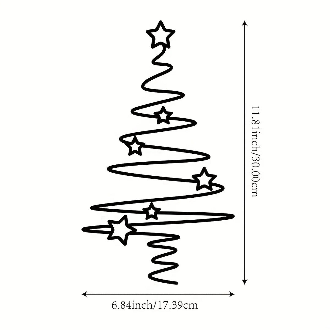 [Wall Decoration Christmas Tree] Elegant Black Christmas Tree Wall Art - Non-Electric Holiday Decor for Indoor & Outdoor.