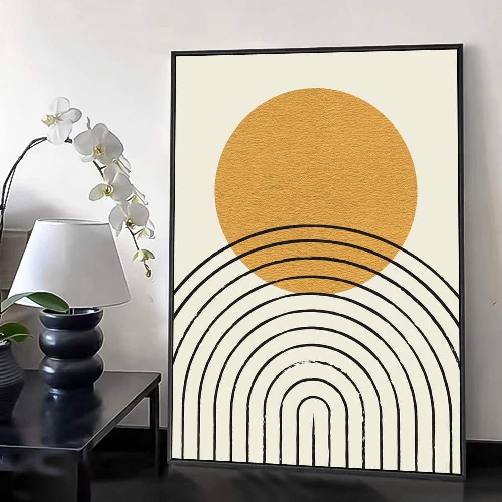 Bohemian styleAbstract Geometric Line boho Poster HD art sticky wall waterproof home living room bedroom bar aesthetic decoratio