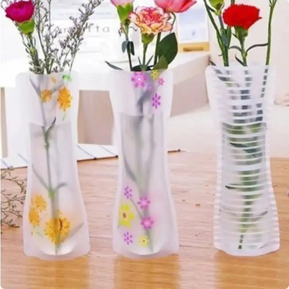 Reusable PVC Folding Vase Durable Cute Foldable Simple Flower Vase Easy to Store Cartoon Flower Vase Office