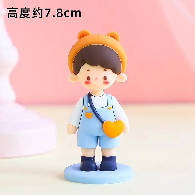 Home Decorative Statues Cake Topper Decorated with Cute Forest Animals Dinosaurs Bears Rabbit Circus Clowns Statues Mini Version