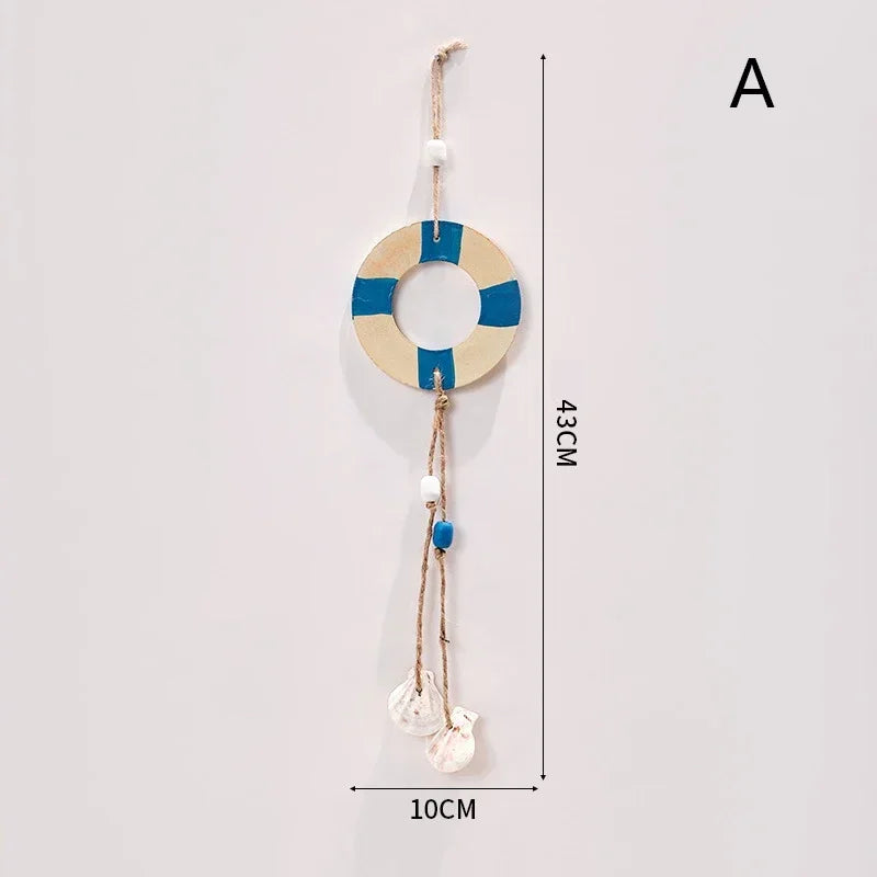 Mediterranean Style Decorative Pendant Home Background Wall Mounted Lighthouse Sailboat Wooden Crafts