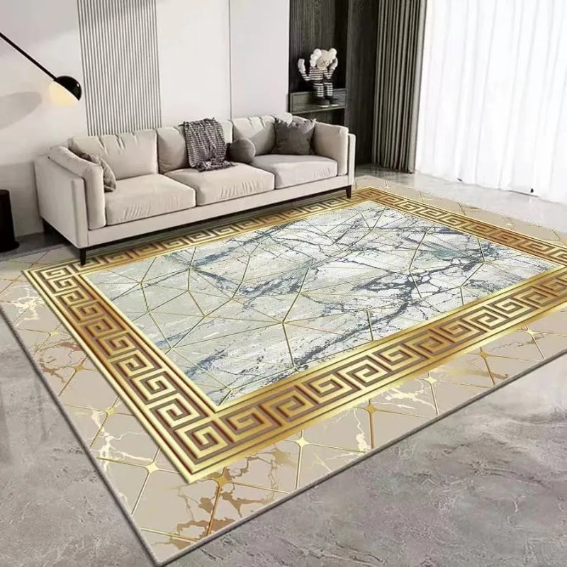 Beautiful European Luxury Print Large Area Rug Non-Slip Wear-resistant Carpet for Living Room Bedroom Soft Floor Mat Home Decor