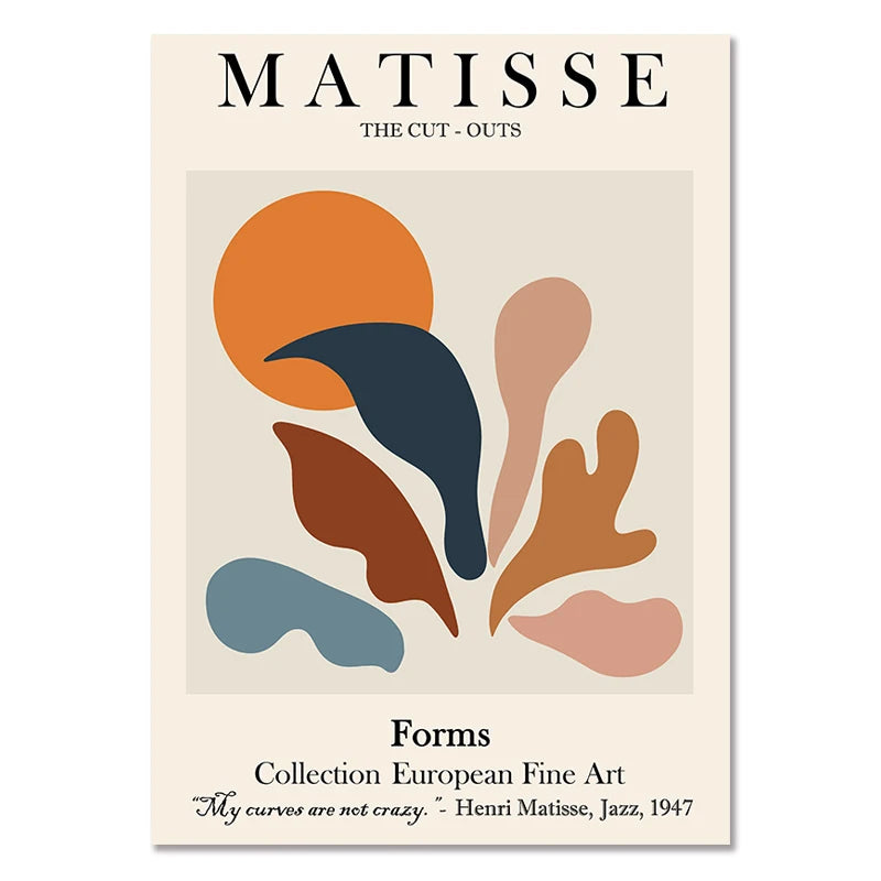 Abstract Wall Art Matisse Poster Line Face Coral Leaves Posters and Prints Canvas Paintings for Interior  Pictures Room Decor