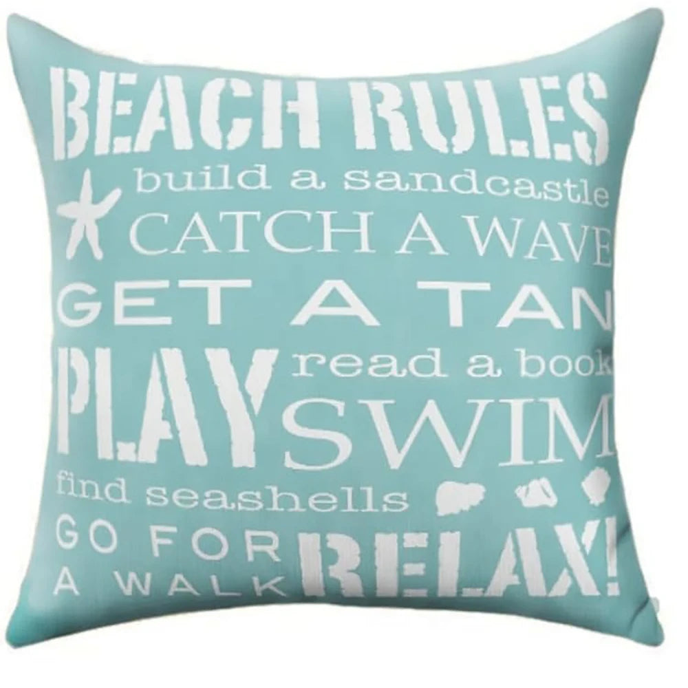 Beach element pillowcase holiday style bedroom sofa decorative cushion cover with zipper pillowcase