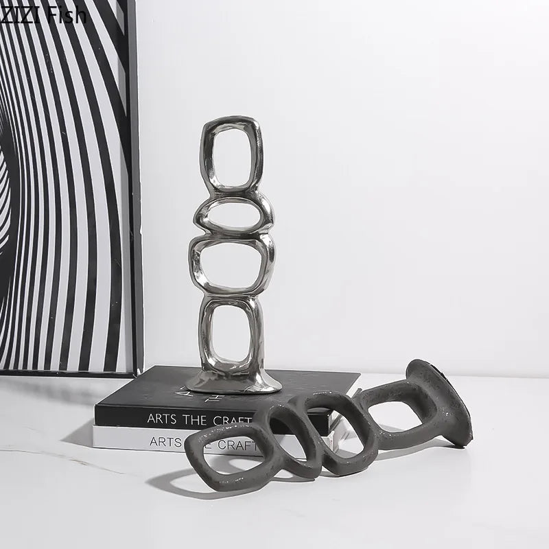 Minimalist Ceramic Ornaments Abstract Art Sculpture Home Accessories Living Room Statue Miniatures Decoration Crafts Figurines