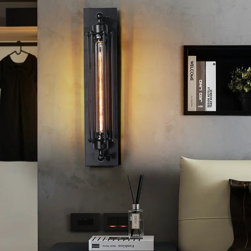 Industrial Style Iron Wall Lights Retro Home Decor Corridor Staircase Restaurant Loft Bedroom Lamps Bedside Indoor LED Lighting