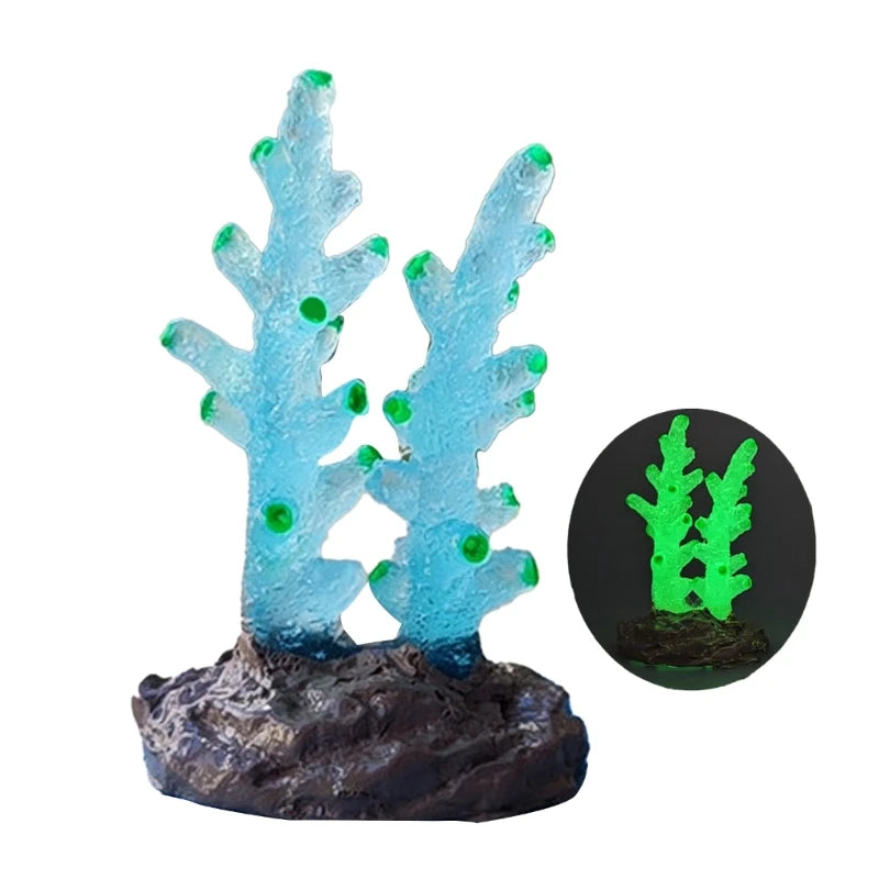 AquaticWater Coral Figurine Fishtanks Glowing Decors Aquariums Sinkable Ornament