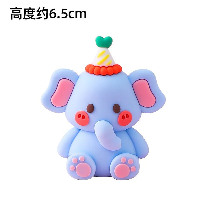 Home Decorative Statues Cake Topper Decorated with Cute Forest Animals Dinosaurs Bears Rabbit Circus Clowns Statues Mini Version