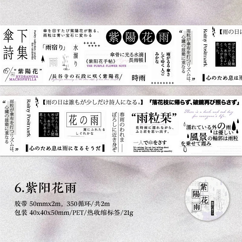 Japanese-Style Text Themed Decorative Stickers, Fun Tape Stickers for Hand Account DIY Materials