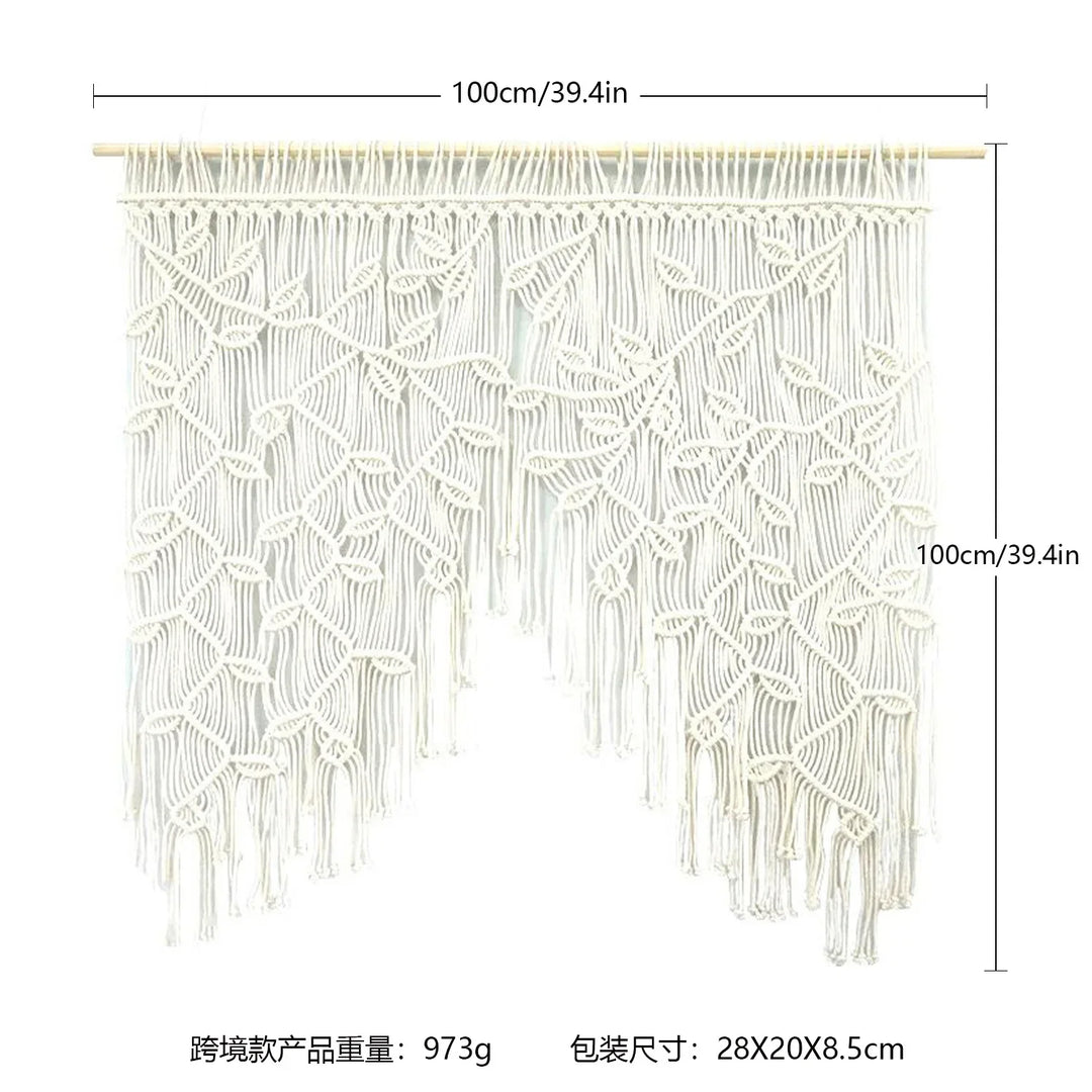Homestay Room Decoration Handwoven Tapestry Home Wall Decoration Bohemian Leaf Curtain Door Curtain
