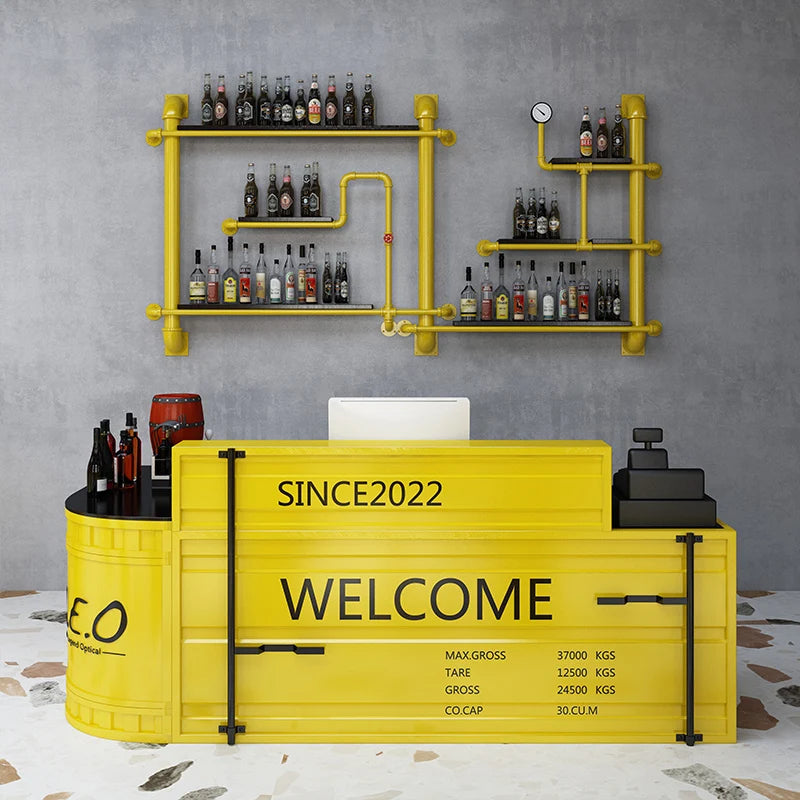 Industrial Billiard Hall Cash Register Gym Gymnasium Desk Coffee Shop Retro Industrial Home Bar Counter Bar Table Bar Counter