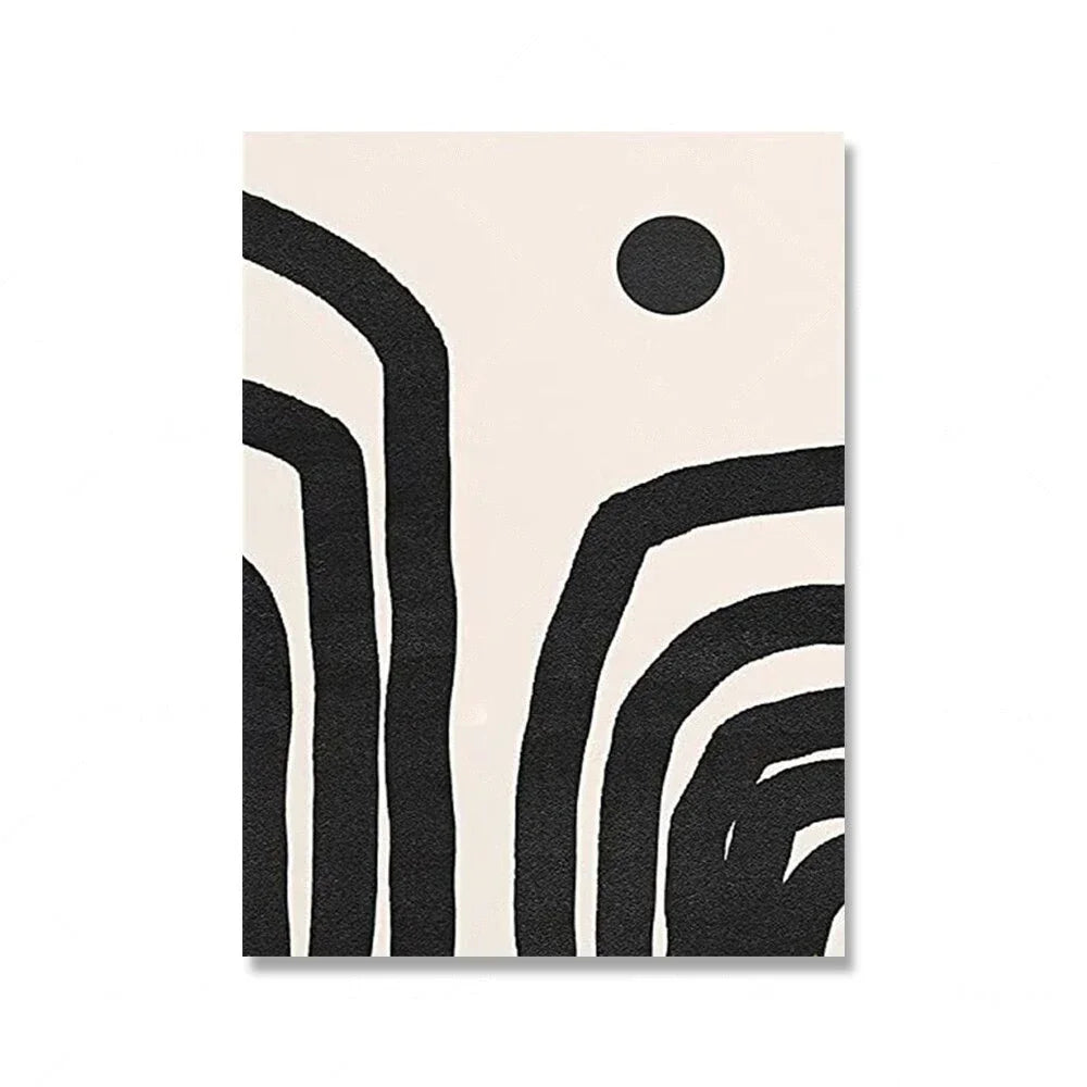 Modern Abstract Wall Art Mid Century Geometric Black Arches HD Canvas Print Poster Home Living Room Bedroom Decoration