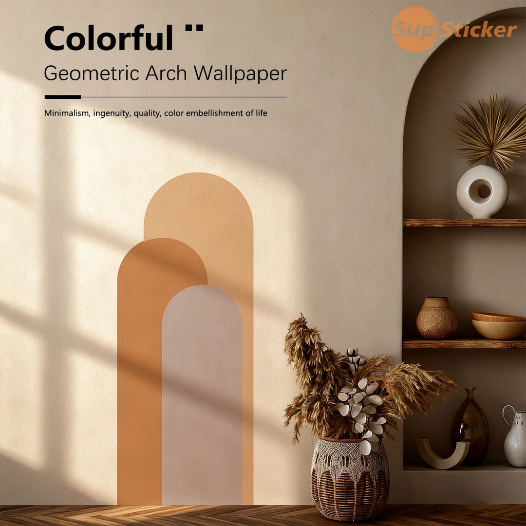 Minimalist Arch Wall Sticker, Geometric Shape Self - Adhesive Decorative Decal for Living Room Bedroom Home Decor