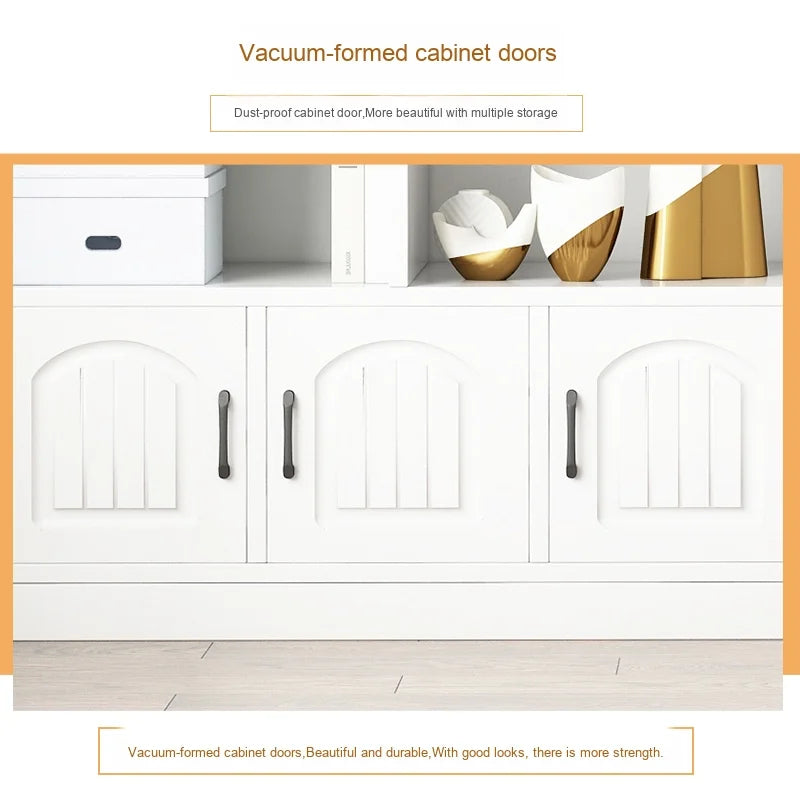 Simple Wooden Bookshelf Storage Rack Floor-standing Bookcase for Living Room Bedroom Office-Display Cabinet