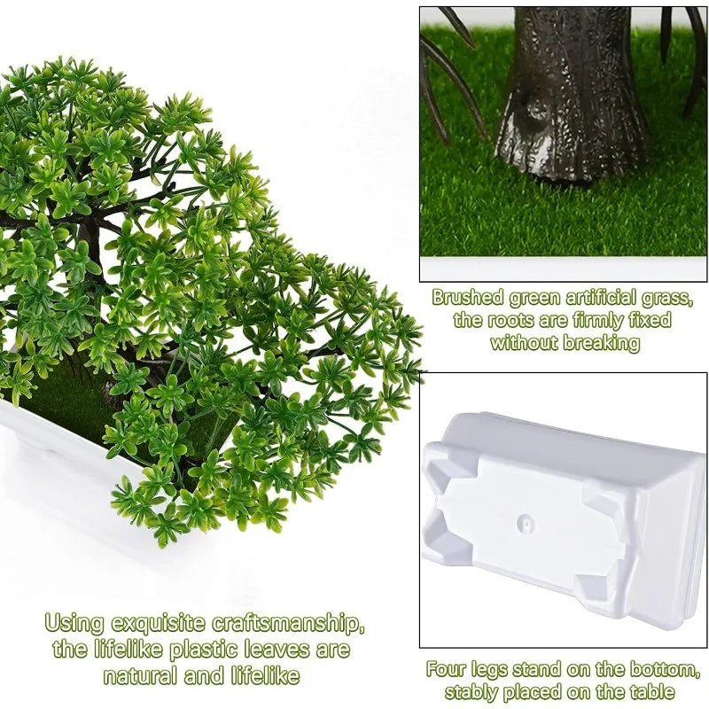 Artificial Plants Bonsai Simulated Tree Potted Plants Fake Flowers Table Potted Ornaments