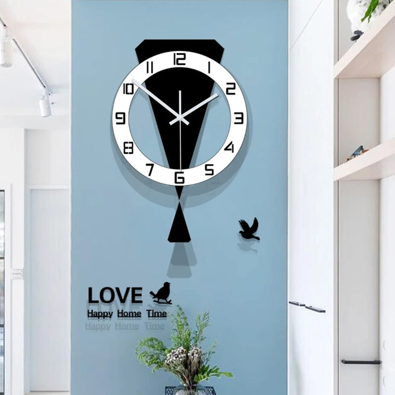 Swinging Wall Clock Living Room Luxury Home Decoration Restaurant Entrance Silent Wall Hanging Clock Living Room Decoration