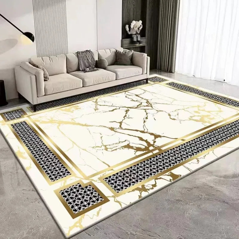 Beautiful European Luxury Print Large Area Rug Non-Slip Wear-resistant Carpet for Living Room Bedroom Soft Floor Mat Home Decor