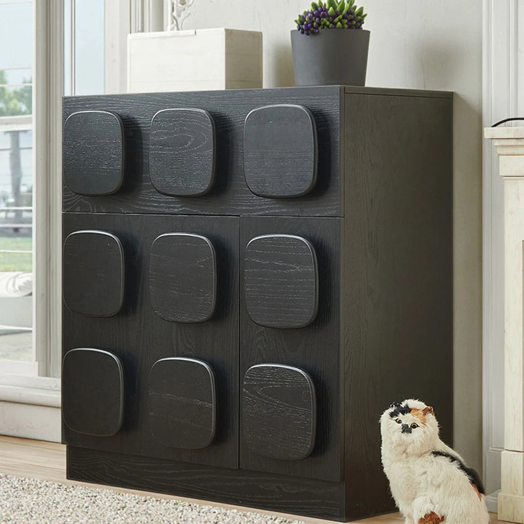 Vintage Solid Wood Sideboard Cabinet Panel Style Living Room Furniture with Home Storage for Farmhouse Entry Hotel Home Office