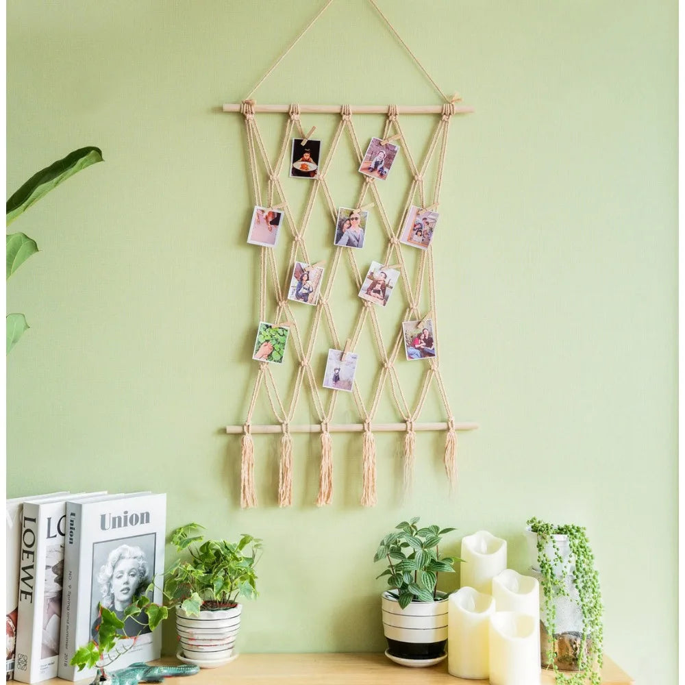 Nordic Style Wall Tapestry Hand Woven Home Decor with Tassels Photo Background Living Room Boho Bedroom Hanging Art Gifts