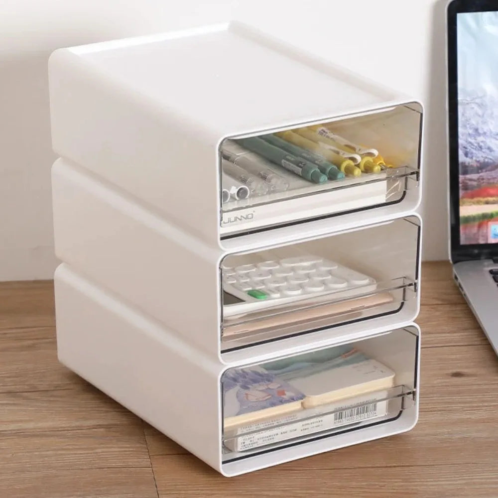 Desktop Transparent Storage Box Drawer Style Storage Multi Functional Non Occupying Stable Large Capacity Practical Storage Box