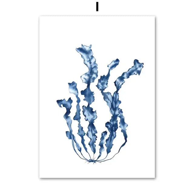 Coastal Sea Life Wall Art Coral Seahorse Lobster Crab Canvas Prints  Beach House Nautical Decor  Simple Marine Posters for Home
