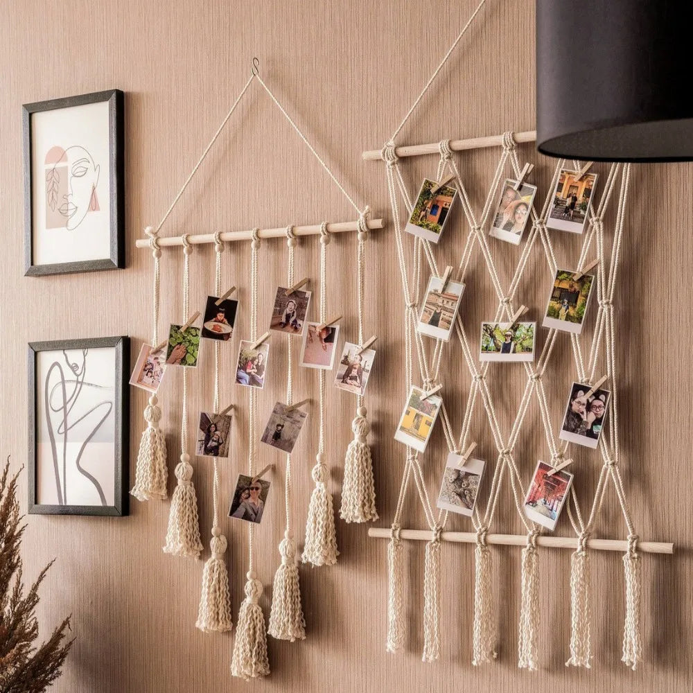 Nordic Style Wall Tapestry Hand Woven Home Decor with Tassels Photo Background Living Room Boho Bedroom Hanging Art Gifts