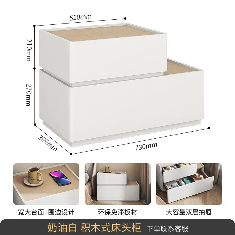 Minimalist Night Table Bedroom White Storage DrawerLuxury Nightstands Nordic Wood Cheap Articulos Para El Hogar Hotel Furniture
